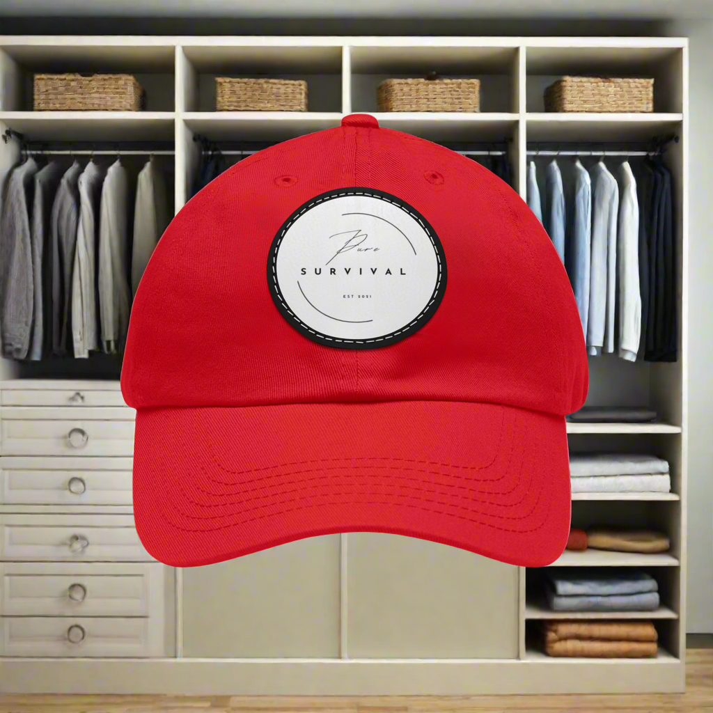 Pure Survival Dad Hat with Leather Patch (Round)
