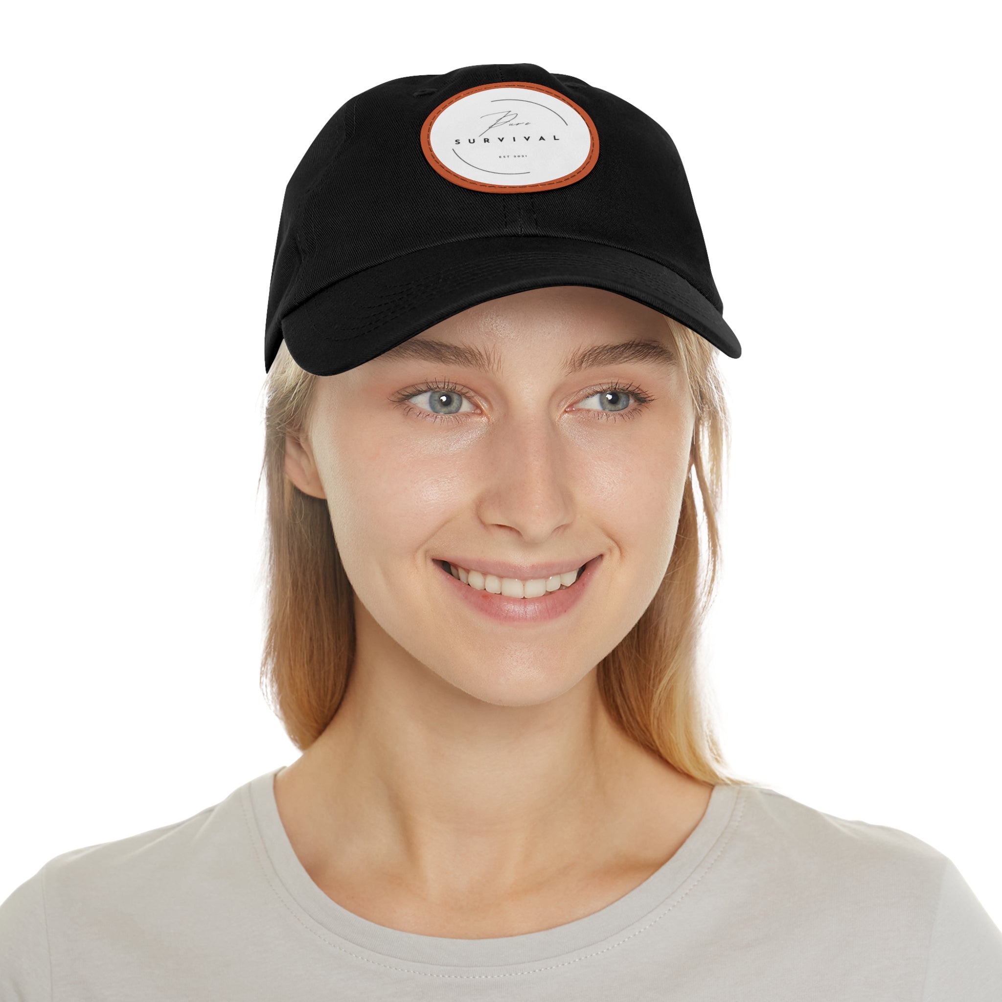 Pure Survival Dad Hat with Leather Patch (Round)