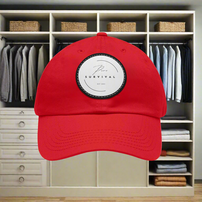 Pure Survival Dad Hat with Leather Patch (Round)
